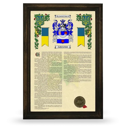 Andrewchuk Armorial History Framed - Brown