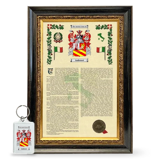 Andreassi Framed Armorial History and Keychain - Heirloom