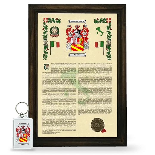 Andrich Framed Armorial History and Keychain - Brown