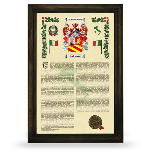 Andrioletti Armorial History Framed - Brown