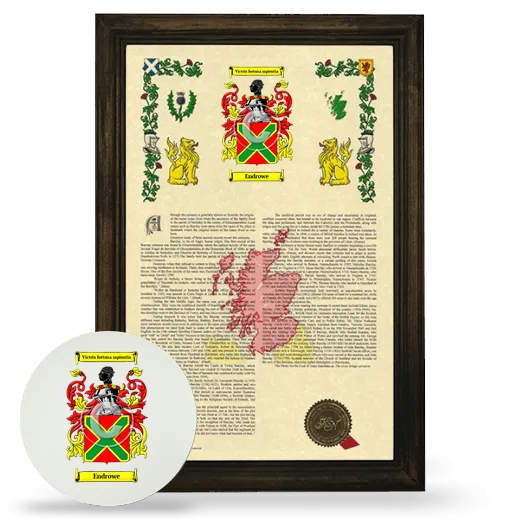 Endrowe Framed Armorial History and Mouse Pad - Brown