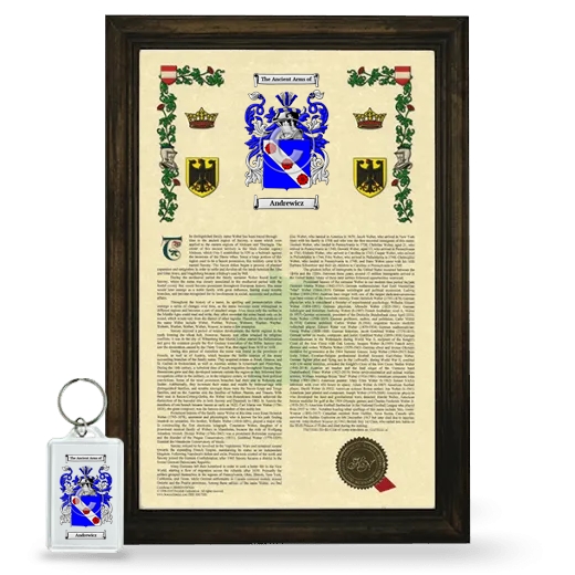 Andrewicz Framed Armorial History and Keychain - Brown