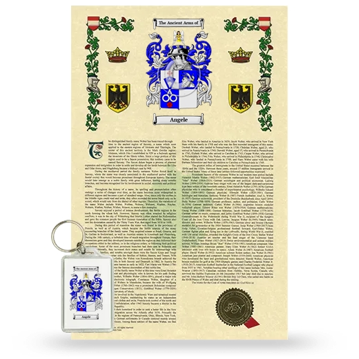 Angele Armorial History and Keychain Package