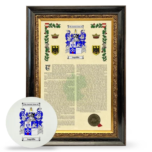 Angelillo Framed Armorial History and Mouse Pad - Heirloom