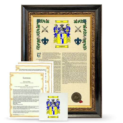 Langerot Framed Armorial, Symbolism and Large Tile - Heirloom