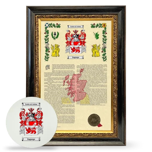 Enguege Framed Armorial History and Mouse Pad - Heirloom