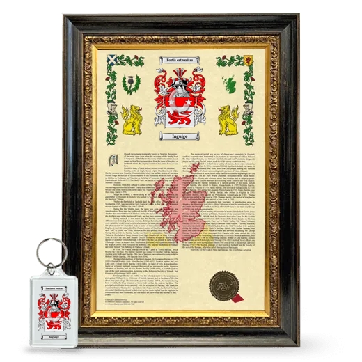 Inguige Framed Armorial History and Keychain - Heirloom