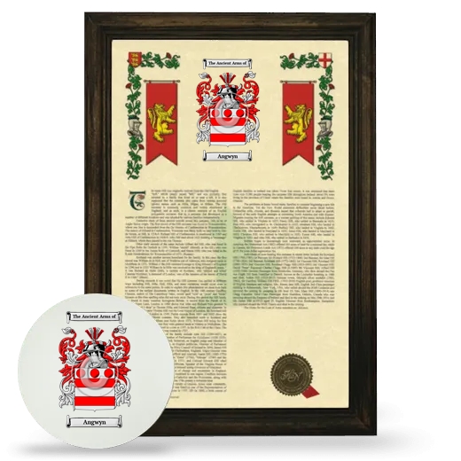 Angwyn Framed Armorial History and Mouse Pad - Brown