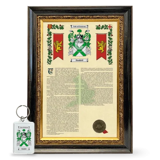 Hunkitil Framed Armorial History and Keychain - Heirloom