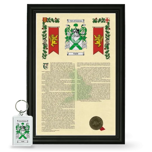 Uncle Framed Armorial History and Keychain - Black