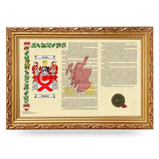 Anneny Armorial Landscape Framed - Gold