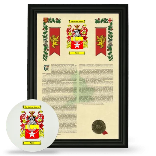 Anes Framed Armorial History and Mouse Pad - Black