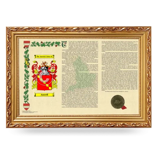 Anscell Armorial Landscape Framed - Gold