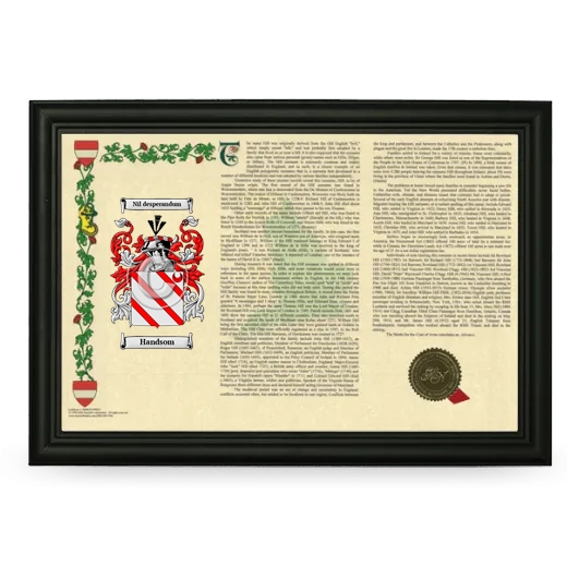 Handsom Armorial Landscape Framed - Black