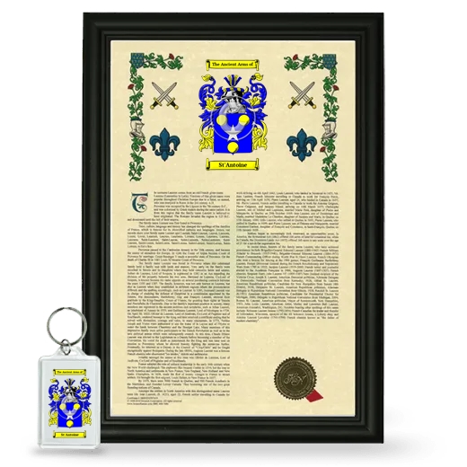 St'Antoine Framed Armorial History and Keychain - Black