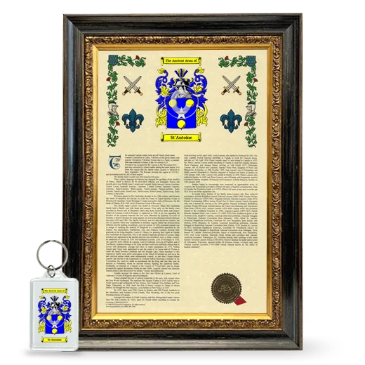 St'Antoine Framed Armorial History and Keychain - Heirloom