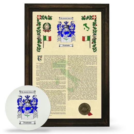 D'antonio Framed Armorial History and Mouse Pad - Brown