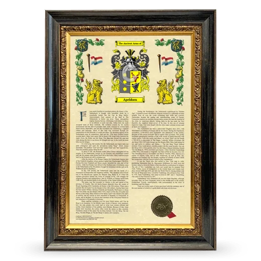 Apeldorn Armorial History Framed - Heirloom