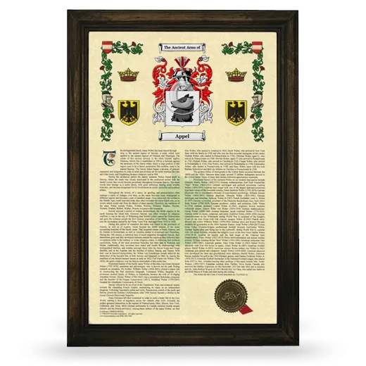 Appel Armorial History Framed - Brown