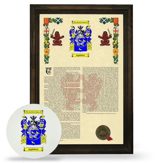 Applebury Framed Armorial History and Mouse Pad - Brown