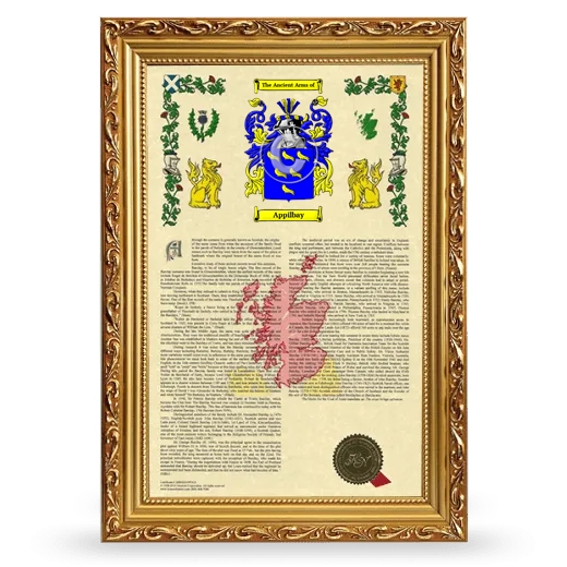 Appilbay Armorial History Framed - Gold