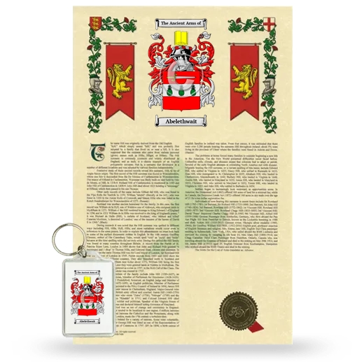 Abelethwait Armorial History and Keychain Package