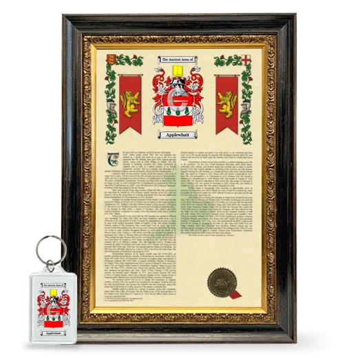 Applewhait Framed Armorial History and Keychain - Heirloom