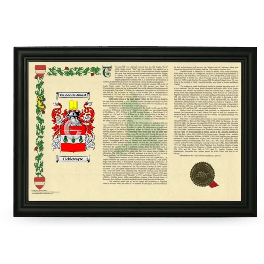 Heblewayte Armorial Landscape Framed - Black