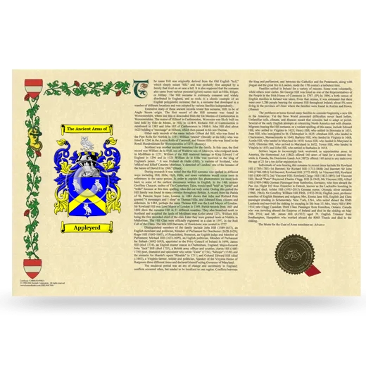 Appleyerd Armorial History Landscape Style