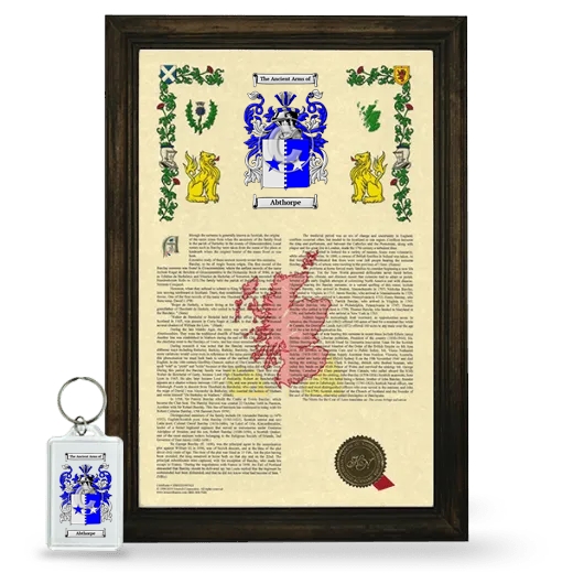 Abthorpe Framed Armorial History and Keychain - Brown