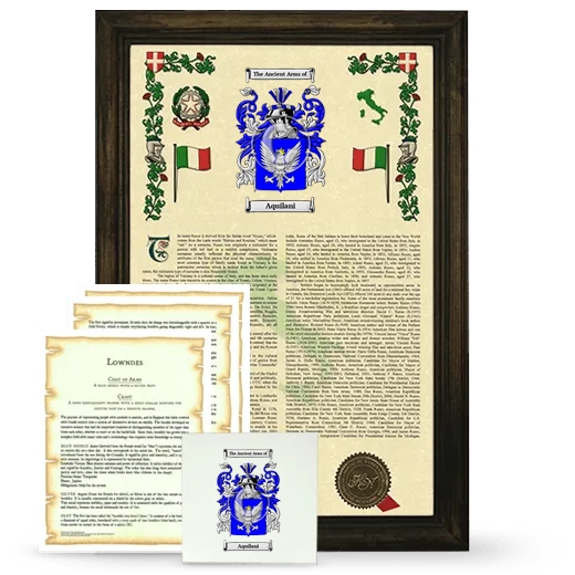Aquilani Framed Armorial, Symbolism and Large Tile - Brown