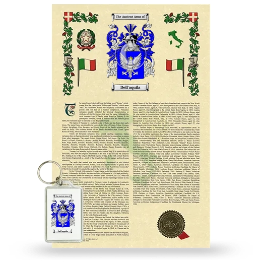 Dell'aquila Armorial History and Keychain Package