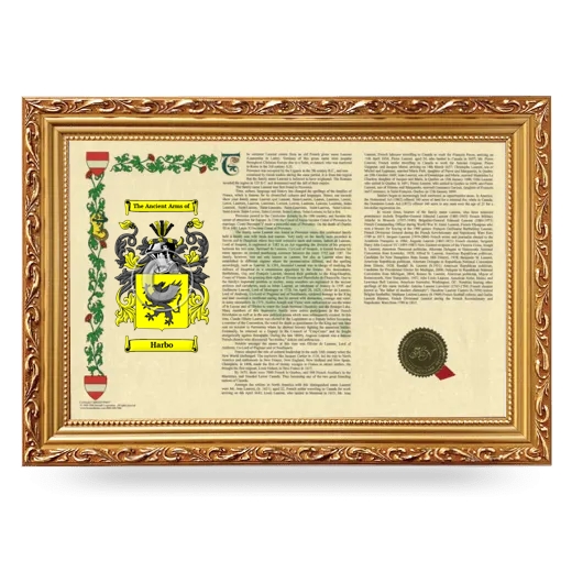 Harbo Armorial Landscape Framed - Gold