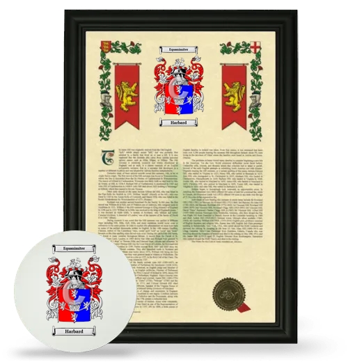 Harbard Framed Armorial History and Mouse Pad - Black