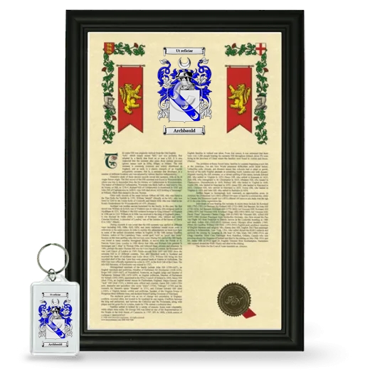 Archbauld Framed Armorial History and Keychain - Black