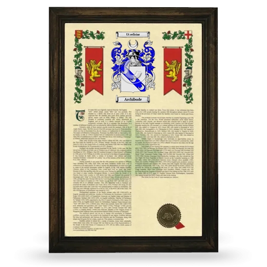 Archibude Armorial History Framed - Brown