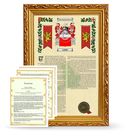 Arkgile Framed Armorial History and Symbolism - Gold