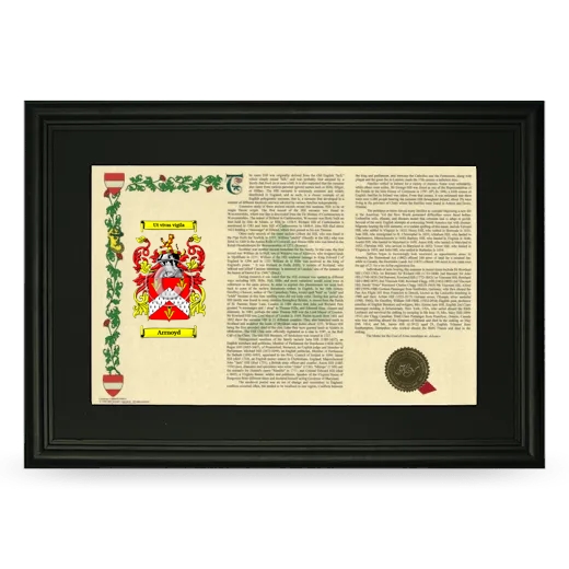 Arrnoyd Deluxe Armorial Landscape Framed- Black