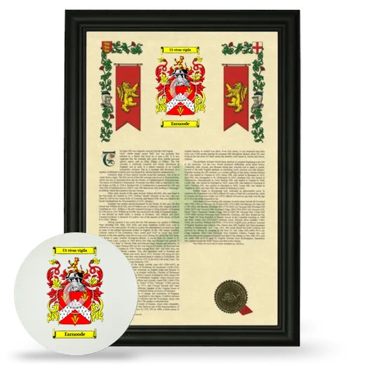 Earnoode Framed Armorial History and Mouse Pad - Black