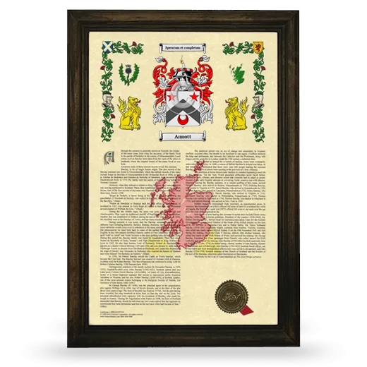 Annott Armorial History Framed - Brown