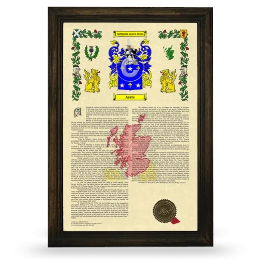 Arats Armorial History Framed - Brown