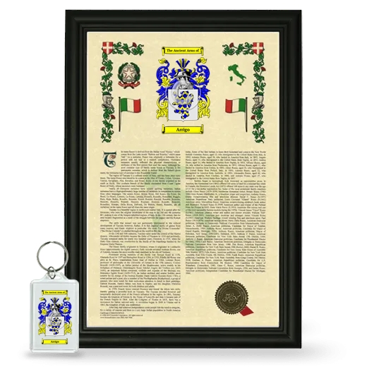 Arrigo Framed Armorial History and Keychain - Black