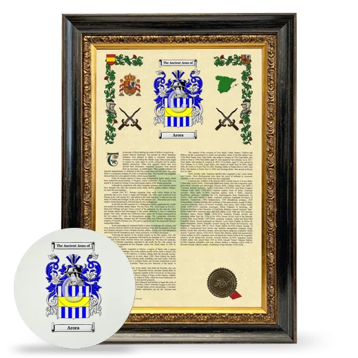 Arora Framed Armorial History and Mouse Pad - Heirloom