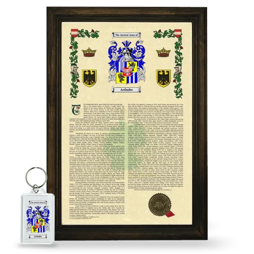 Arthofer Framed Armorial History and Keychain - Brown
