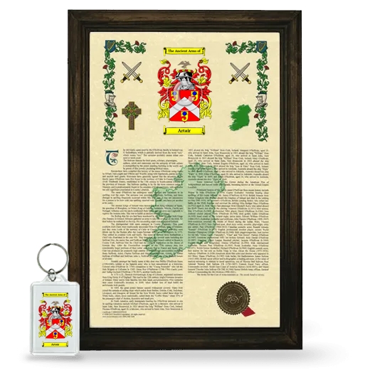 Artair Framed Armorial History and Keychain - Brown