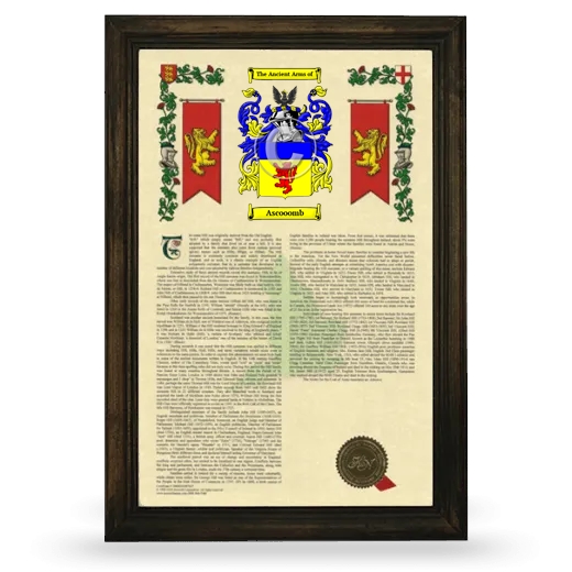 Ascooomb Armorial History Framed - Brown