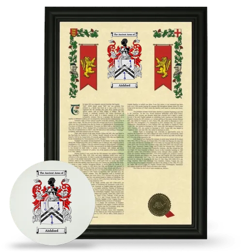 Aishford Framed Armorial History and Mouse Pad - Black