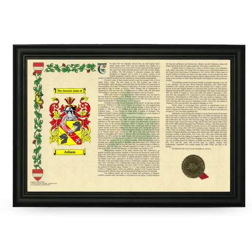 Asham Armorial Landscape Framed - Black