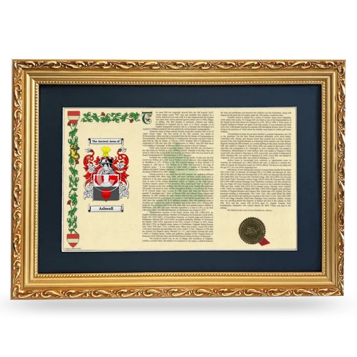 Ashwall Deluxe Armorial Landscape Framed - Gold