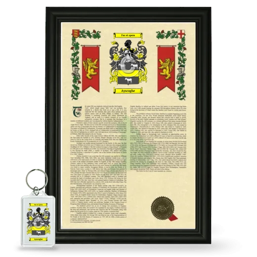 Ayscoghe Framed Armorial History and Keychain - Black